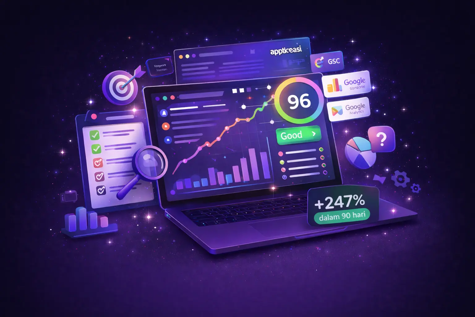 Dashboard SEO dan generator artikel appkreasi.com